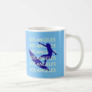 ロサンゼルストラベルアート，カリフォルニア，旅行，青 コーヒーマグカップ