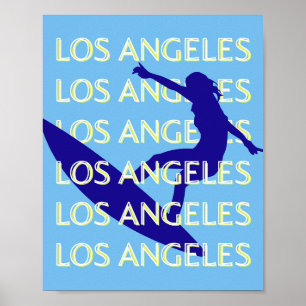 ロサンゼルストラベルアート,カリフォルニア,旅行,青 ポスター