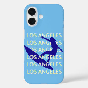 ロサンゼルストラベルアート,カリフォルニア,旅行,青 iPhone 16ケース