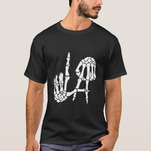 ロサンゼルスハンドサイン骨格 Tシャツ (正面)