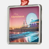 ロサンゼルスピンクブルーサンセットサンタモニカピア メタルオーナメント (左)