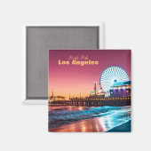 ロサンゼルスピンク&ブルーサンセットサンタモニカピア マグネット (正面/裏面)