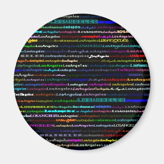 ロサンゼルスブラックバックグランドマグネット マグネット (正面)