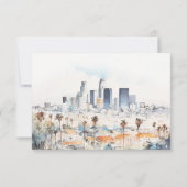 ロサンゼルスミニマルカリフォルニアウォーター結婚カラー 出欠カード (裏面)