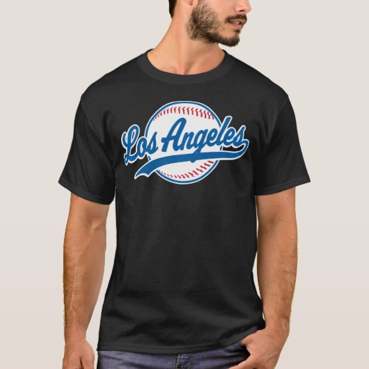 ロサンゼルスラティーヴィンテージベースボールスローバックリトル Tシャツ (正面)