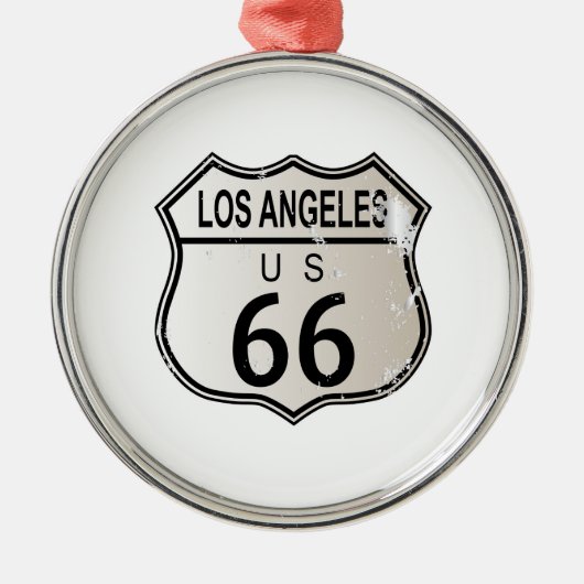 ロサンゼルスルート66標識 メタルオーナメント (正面)