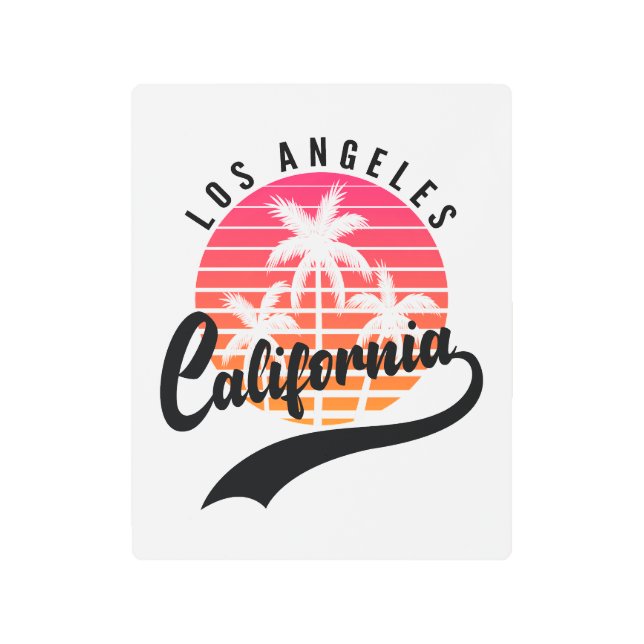 ロサンゼルスレトロサンセットメタルプリント メタルプリント (正面)