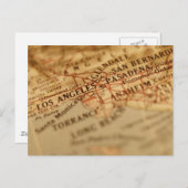 ロサンゼルスヴィンテージの地図 ポストカード (正面/裏面)