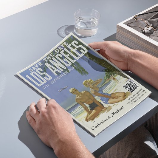 ロサンゼルスヴィンテージウェディングトラベルQRコード セーブザデート