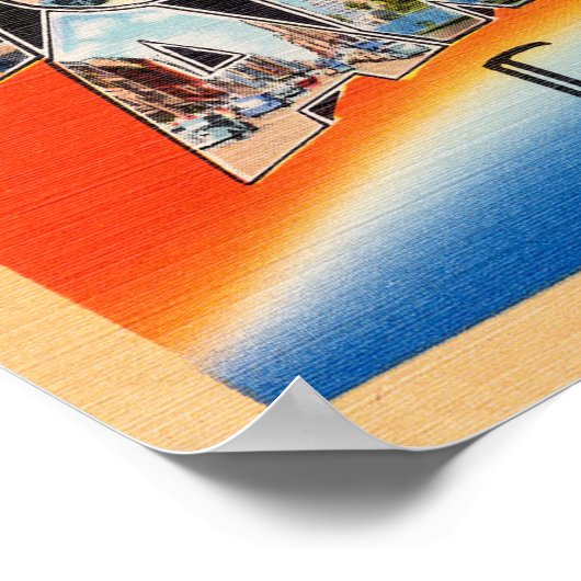 ロサンゼルスヴィンテージ旅行はがき復元 ポスター (角)