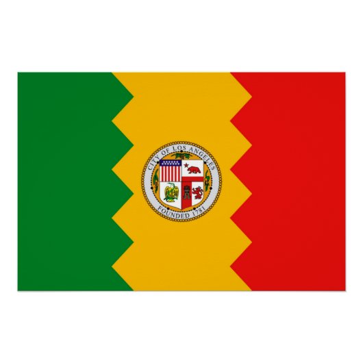 ロサンゼルス国旗を掲げた愛国的な壁のポスター ポスター (正面)