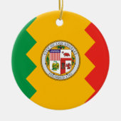 ロサンゼルス国旗（カリフォルニア州，米国） セラミックオーナメント (正面)