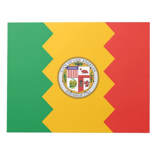 ロサンゼルス国旗（カリフォルニア州，米国） ノートパッド (正面)