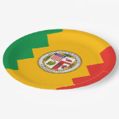 ロサンゼルス国旗（カリフォルニア州，米国） ペーパープレート (アングル)