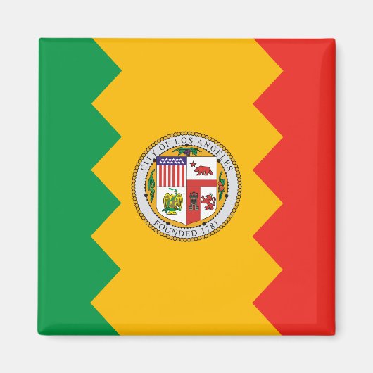 ロサンゼルス国旗(カリフォルニア州,米国) マグネット (正面)