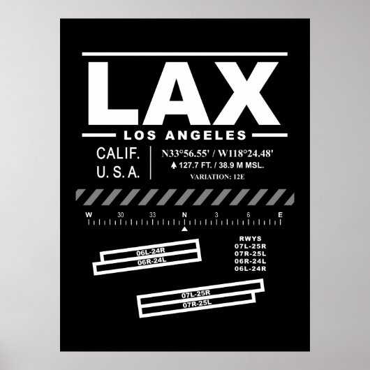 ロサンゼルス国際空港 LAX ポスター (正面)