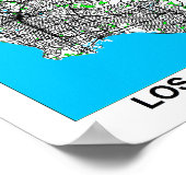 ロサンゼルス地図ポスター ポスター (角)