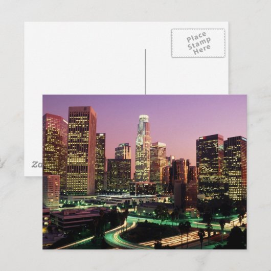 ロサンゼルス夜ライト ポストカード (正面/裏面)