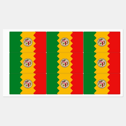 ロサンゼルス州旗を持つ愛国的なラベル ラベル (シート)