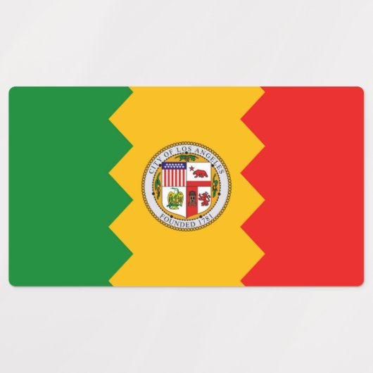 ロサンゼルス州旗を持つ愛国的なラベル ラベル (デザイン1)