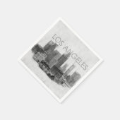 ロサンゼルス市街のスカイラインスケッチ スタンダードカクテルナプキン (角)