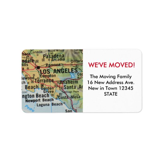 ロサンゼルス引っ越しましたラベル ラベル (正面)