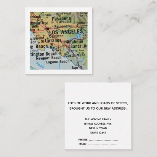 ロサンゼルス引っ越しました新しいアドレスカード エンクロージャーカード (正面/裏面)