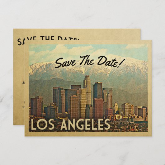 ロサンゼルス日付ヴィンテージはがきを保存 案内ポストカード (正面/裏面)