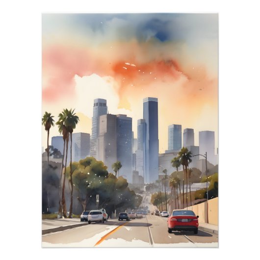ロサンゼルス水彩画 フォトプリント            (正面)