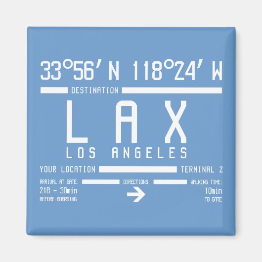 ロサンゼルス空港符号 マグネット (正面)