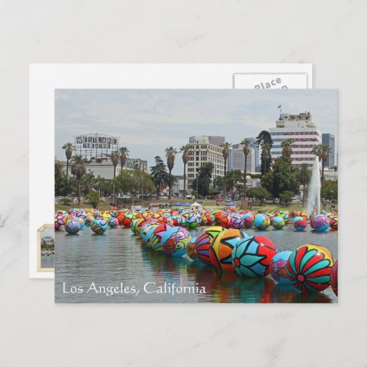 ロサンゼルス素晴らし/マッカーサー公園はがき! ポストカード (正面/裏面)