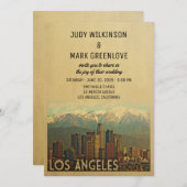 ロサンゼルス結婚式招待状ヴィンテージミッドセンチュリー 招待状 (正面/裏面)