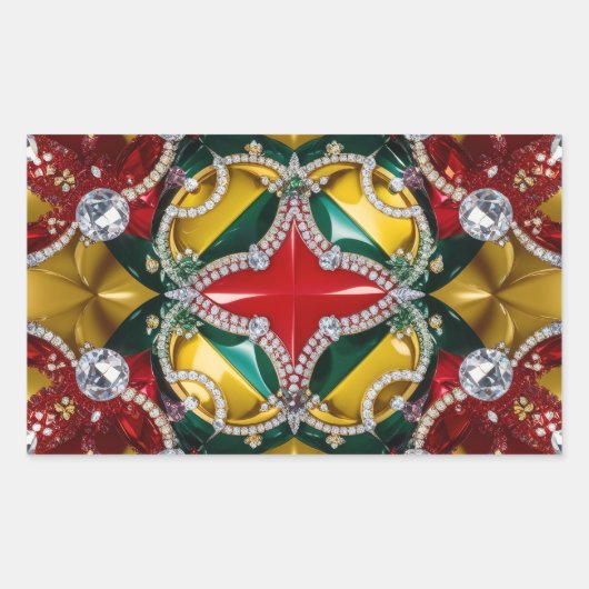 ロサンゼルス色の四角形シール 長方形シール (正面)