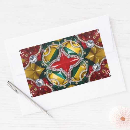 ロサンゼルス色の四角形シール 長方形シール (封筒)