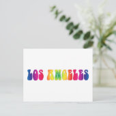 ロサンゼルス60の絞り染めアート空白のはがき ポストカード (スタンド正面)