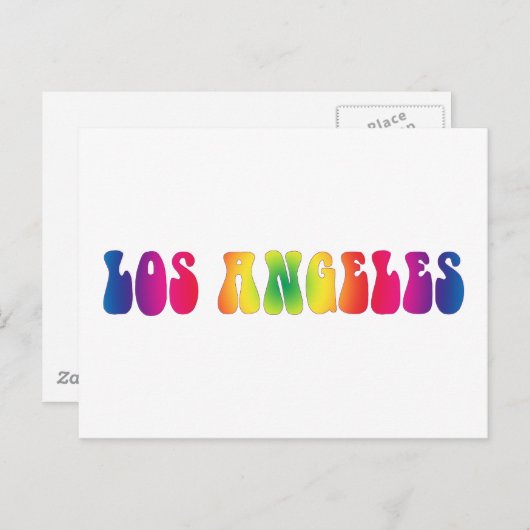 ロサンゼルス60の絞り染めアート空白のはがき ポストカード (正面/裏面)