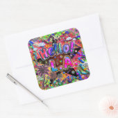 ロサンゼルス こんにちは！ステッカー！ スクエアシール (封筒)