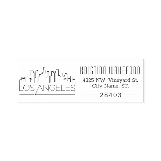 ロサンゼルス |アドレスカスタムの入力 セルフインキングスタンプ (デザイン)