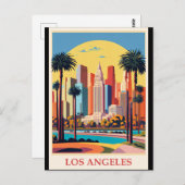 ロサンゼルス、アールデコイラストレーション、 ポストカード (正面/裏面)