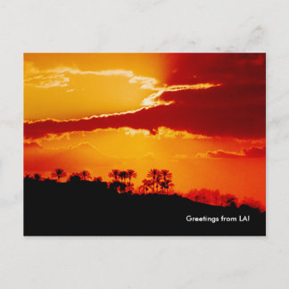 ロサンゼルス・カリフォルニアの夕日 ポストカード