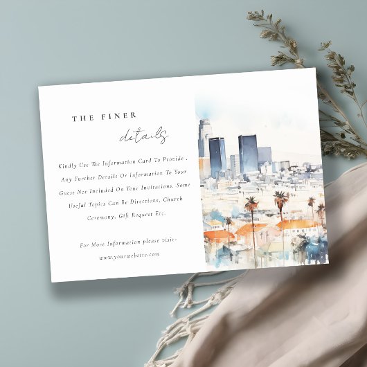 ロサンゼルス、カリフォルニアの水結婚色の詳細 エンクロージャーカード