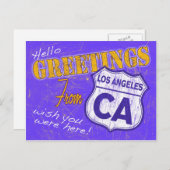ロサンゼルス・カリフォルニアハガキからの挨拶 ポストカード (正面/裏面)