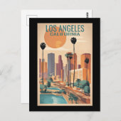 ロサンゼルス、カリフォルニアヴィンテージイラストレーション、 ポストカード (正面/裏面)