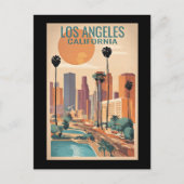 ロサンゼルス、カリフォルニアヴィンテージイラストレーション、 ポストカード (正面)