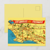 ロサンゼルス カリフォルニア州の地図 ポストカード (正面/裏面)