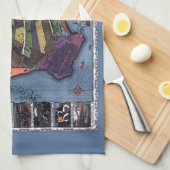 ロサンゼルス，カリフォルニア州アンティーク航空市地図 キッチンタオル (四つ折り)