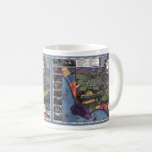 ロサンゼルス，カリフォルニア州アンティーク航空市地図 コーヒーマグカップ (正面右)