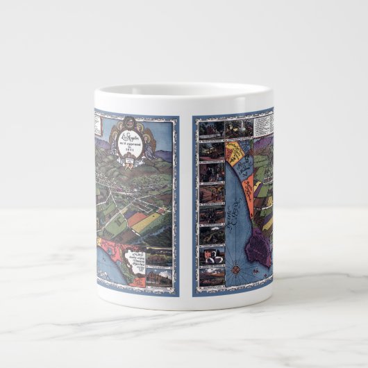 ロサンゼルス,カリフォルニア州アンティーク航空市地図 ジャンボコーヒーマグカップ (正面)