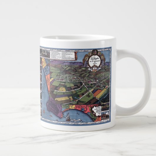 ロサンゼルス，カリフォルニア州アンティーク航空市地図 ジャンボコーヒーマグカップ (右)