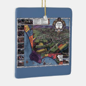 ロサンゼルス，カリフォルニア州アンティーク航空市地図 セラミックオーナメント (右)